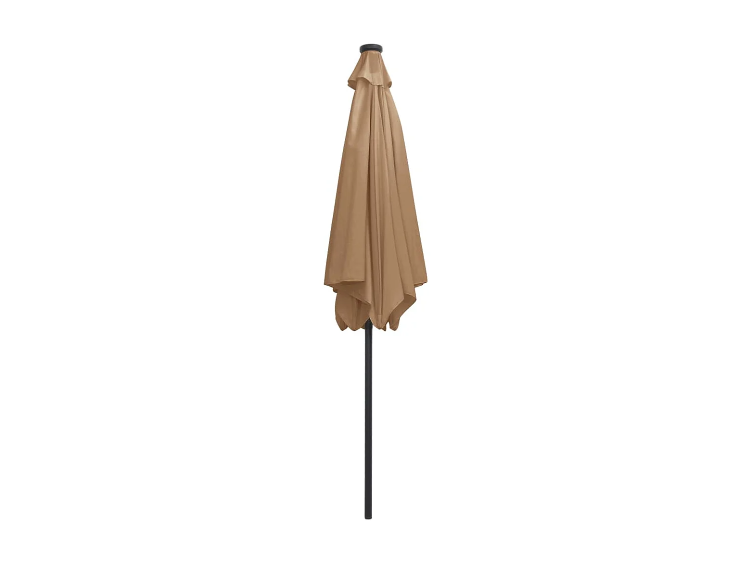 Parasol de jardin-Parasol d'extérieur avec lumières LED et mât en aluminium taupe