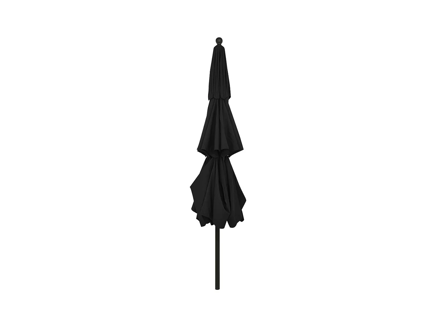 Parasol de jardin-Parasol à 3 niveaux  avec mât en aluminium noir 3,5 m
