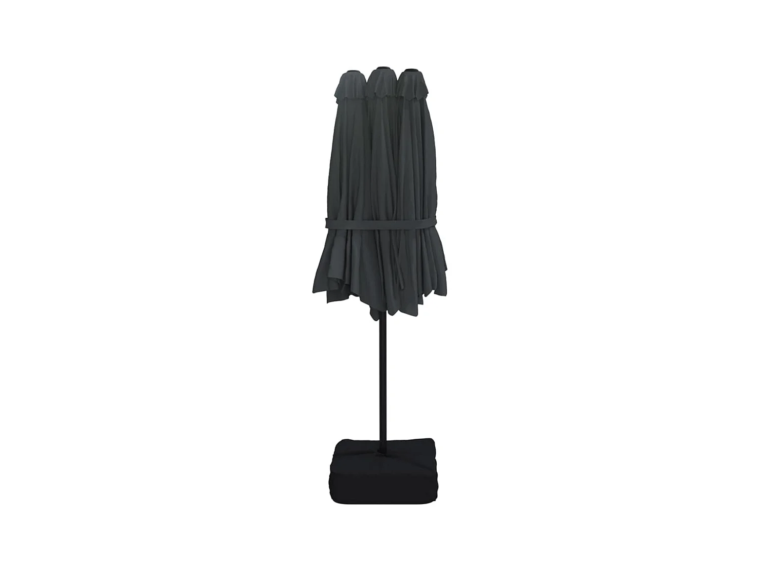 Parasol de jardin-Parasol à double tête avec LED noir 449x265 cm