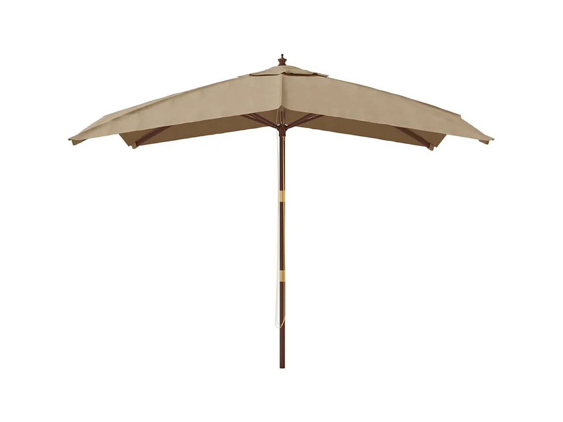 Parasol de jardin-Parasol d'extérieur avec mât en bois taupe 300x300x273 cm