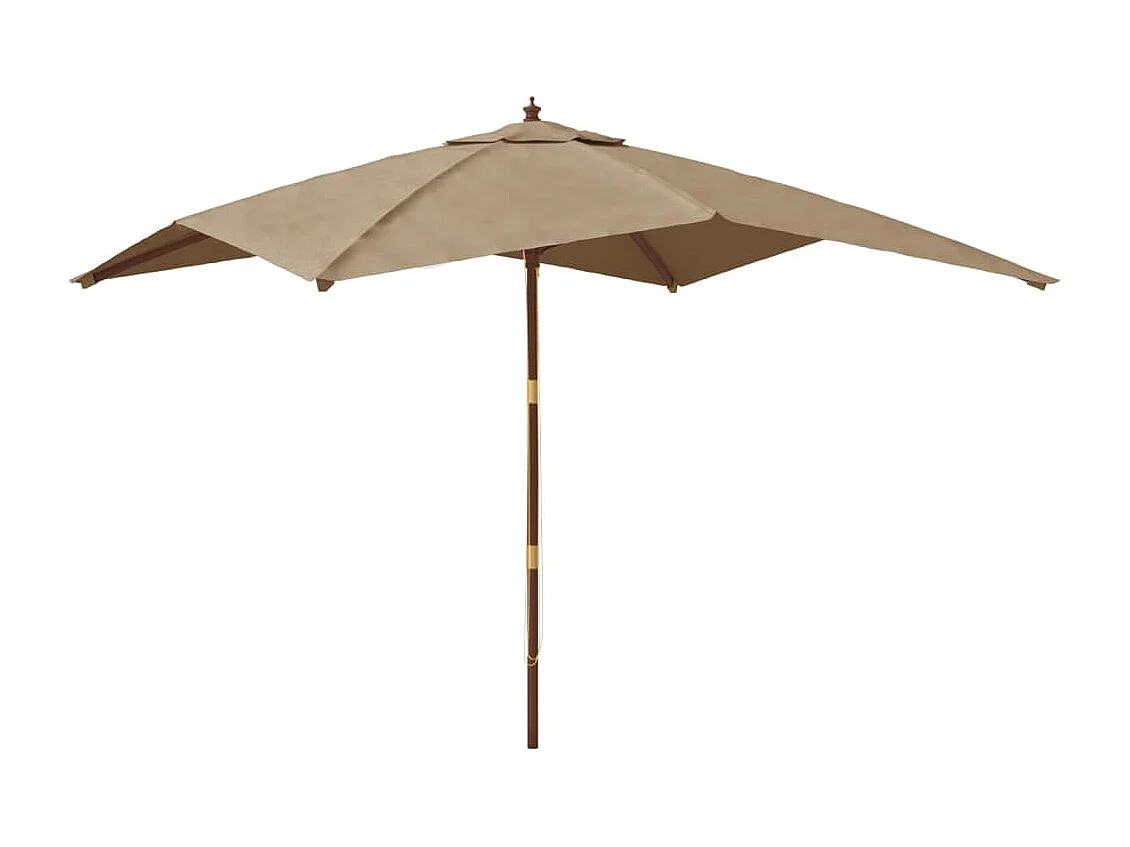 Parasol de jardin-Parasol d'extérieur avec mât en bois taupe 300x300x273 cm