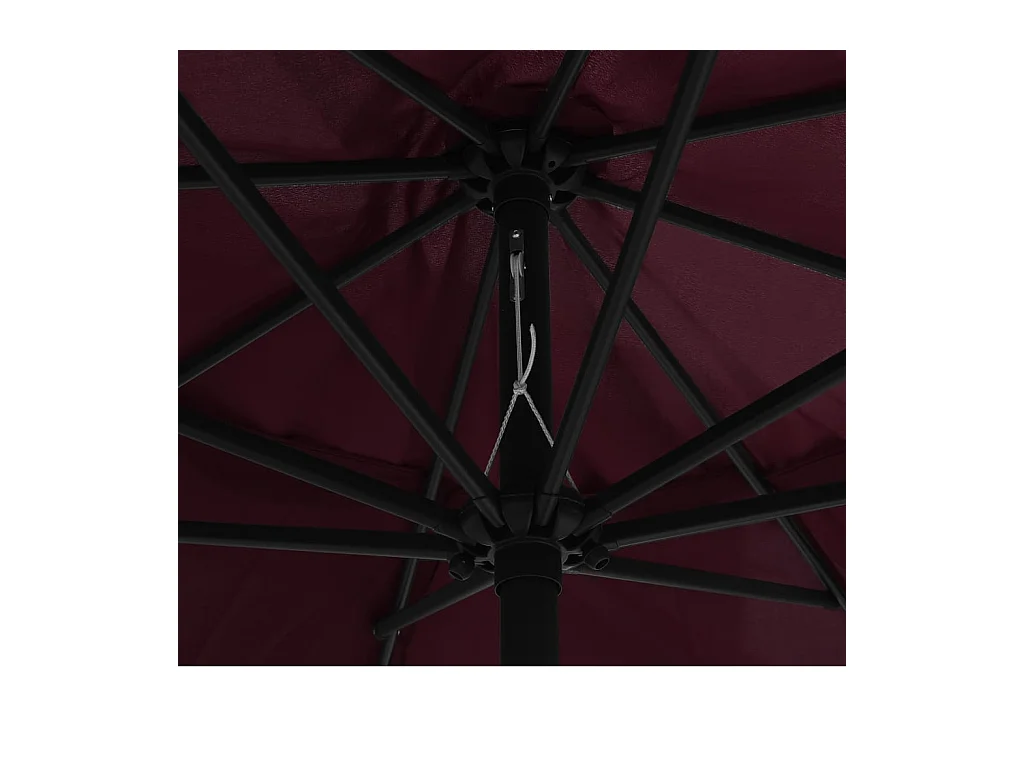 Parasol de jardin-Parasol d'extérieur avec mât en métal 390 cm rouge bordeaux