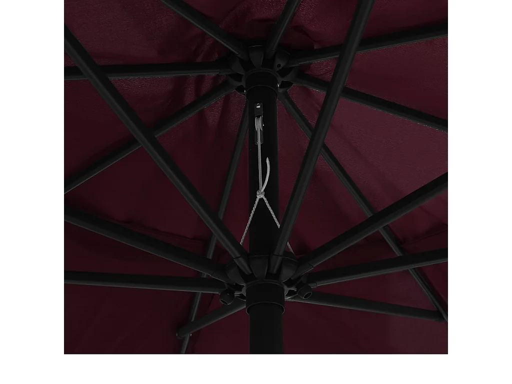 Parasol de jardin-Parasol d'extérieur avec mât en métal 390 cm rouge bordeaux