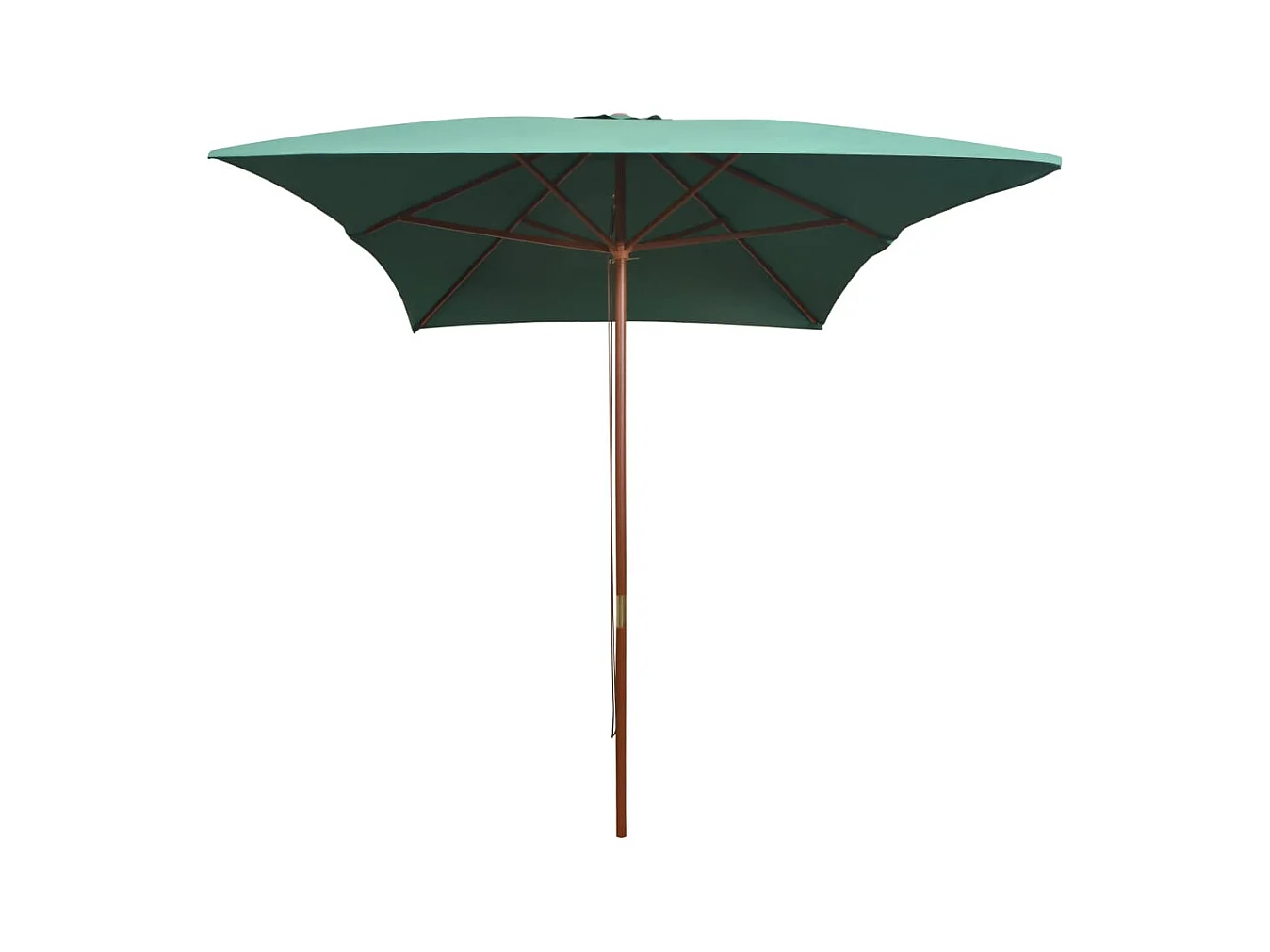 Parasol de jardin avec poteau en bois 200 x 300 cm Vert