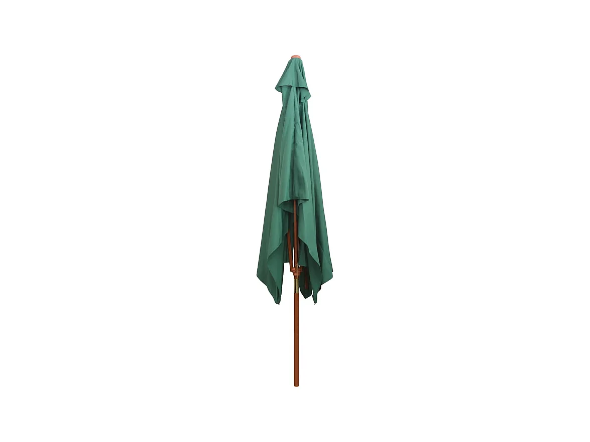 Parasol de jardin avec poteau en bois 200 x 300 cm Vert