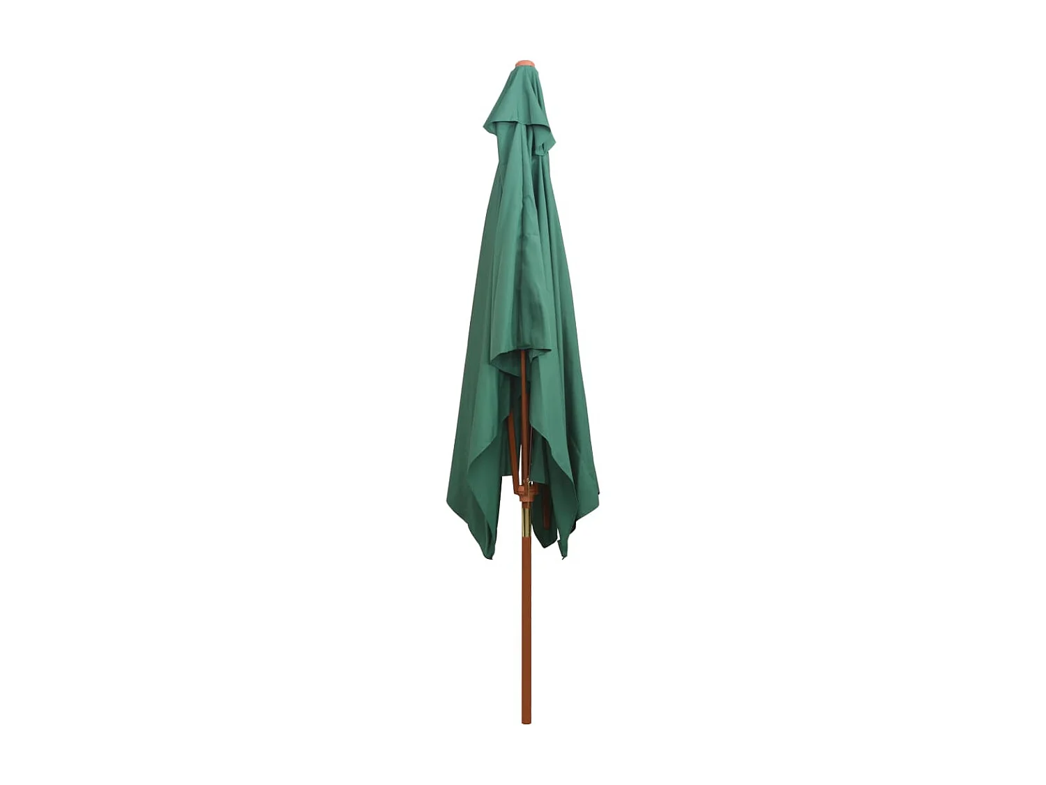 Parasol de jardin avec poteau en bois 200 x 300 cm Vert