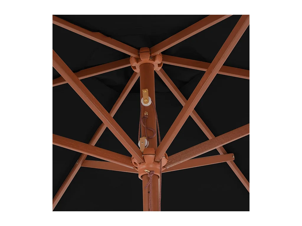 Parasol de jardin-Parasol d'extérieur avec mât en bois noir 270 cm