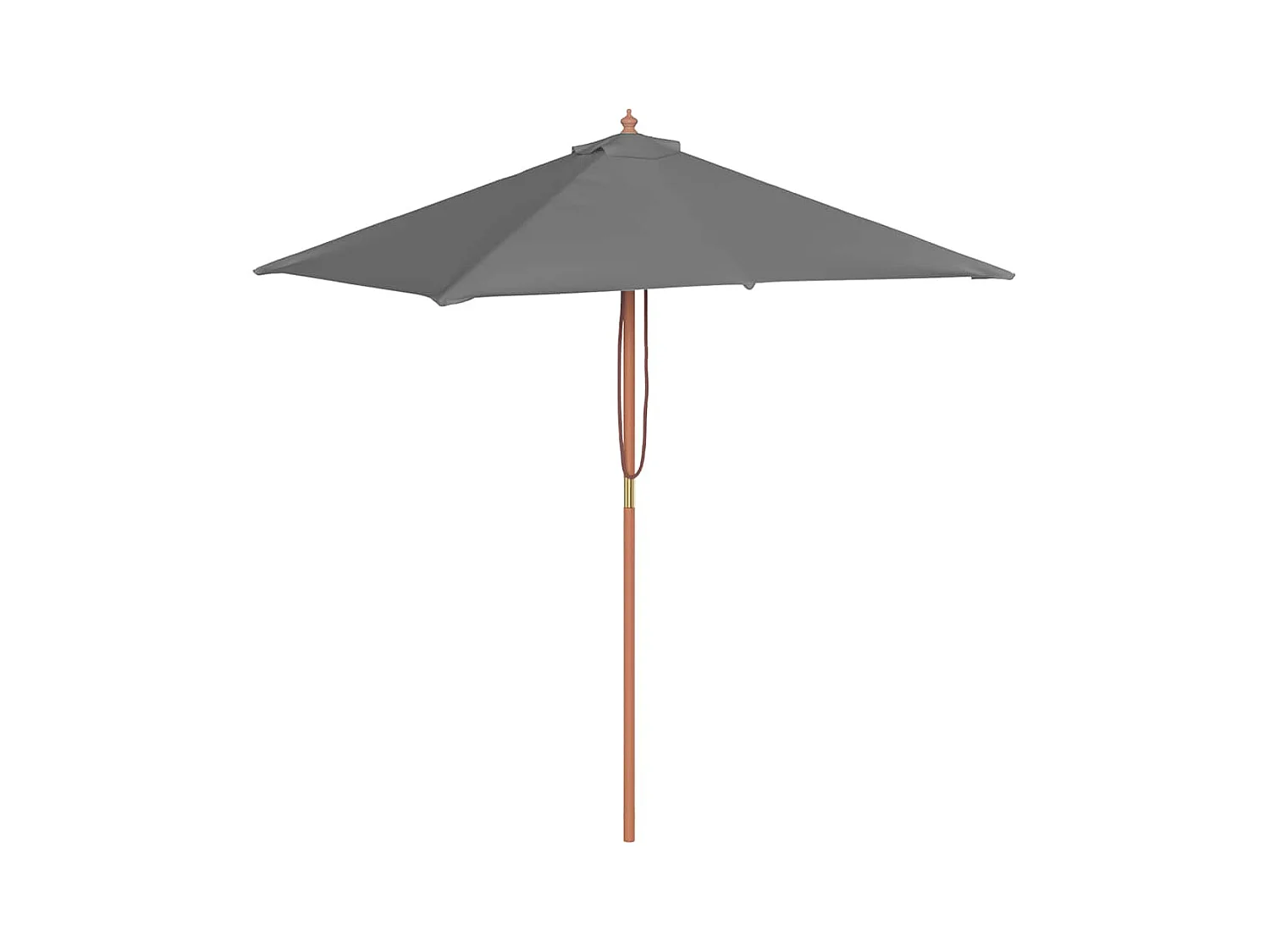 Parasol d'extérieur | Parasol de jardin avec mât en bois 150x200 cm anthracite