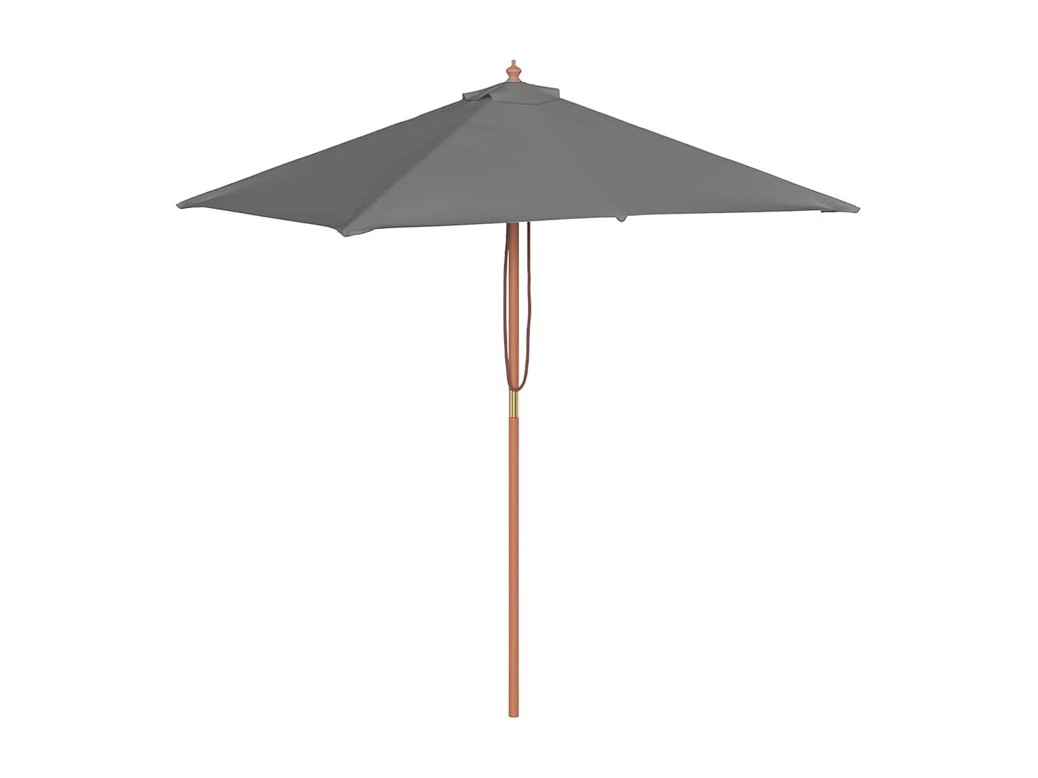 Parasol d'extérieur | Parasol de jardin avec mât en bois 150x200 cm anthracite