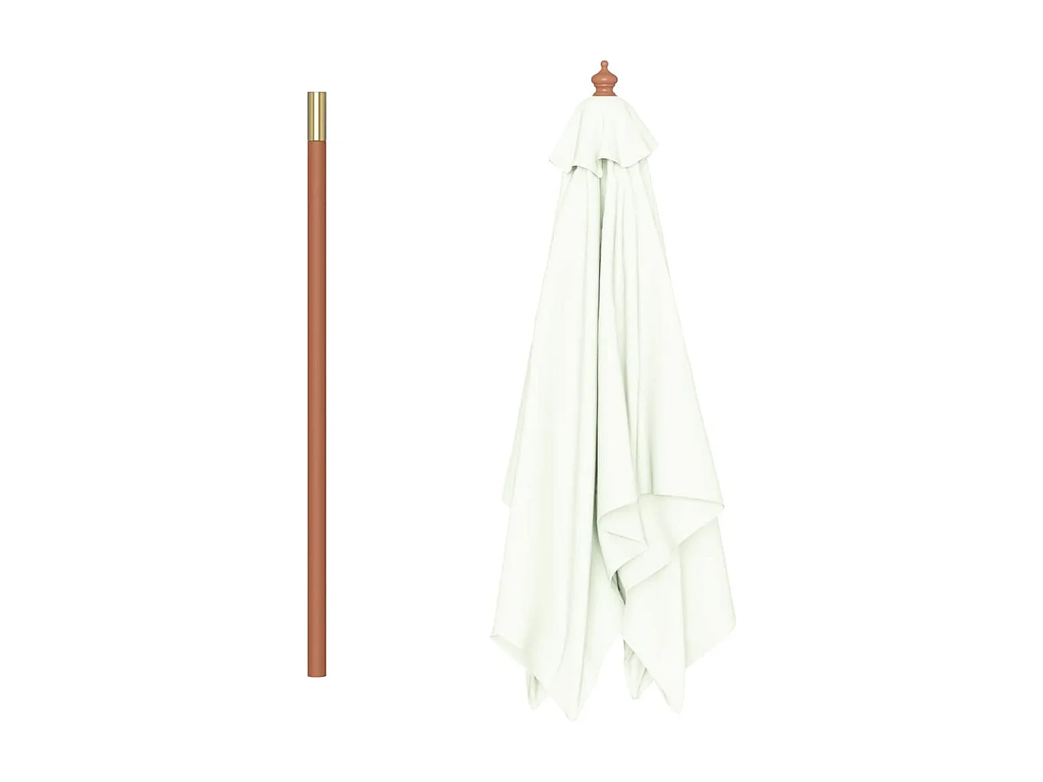 Parasol d'extérieur | Parasol de jardin avec mât en bois 150x200 cm Sable