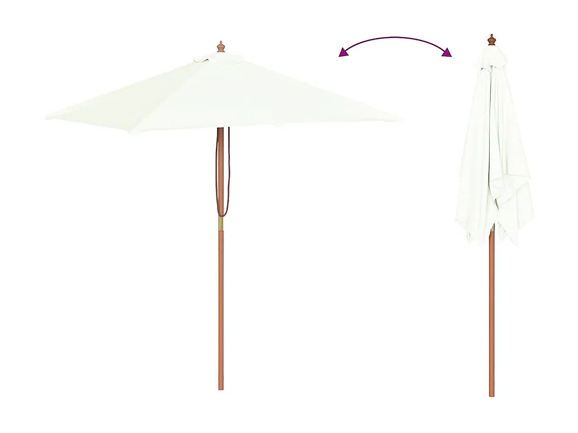 Parasol d'extérieur | Parasol de jardin avec mât en bois 150x200 cm Sable