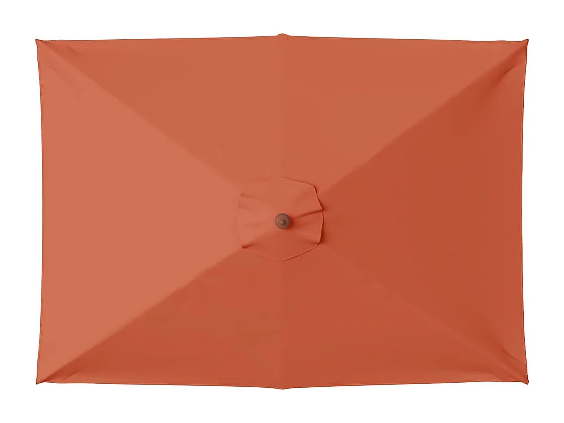 Parasol d'extérieur | Parasol de jardin avec mât en bois 150x200 cm Terre cuite