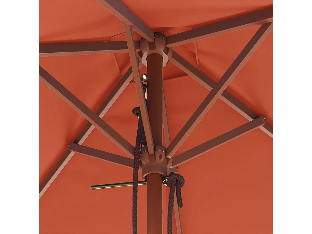 Parasol d'extérieur | Parasol de jardin avec mât en bois 150x200 cm Terre cuite