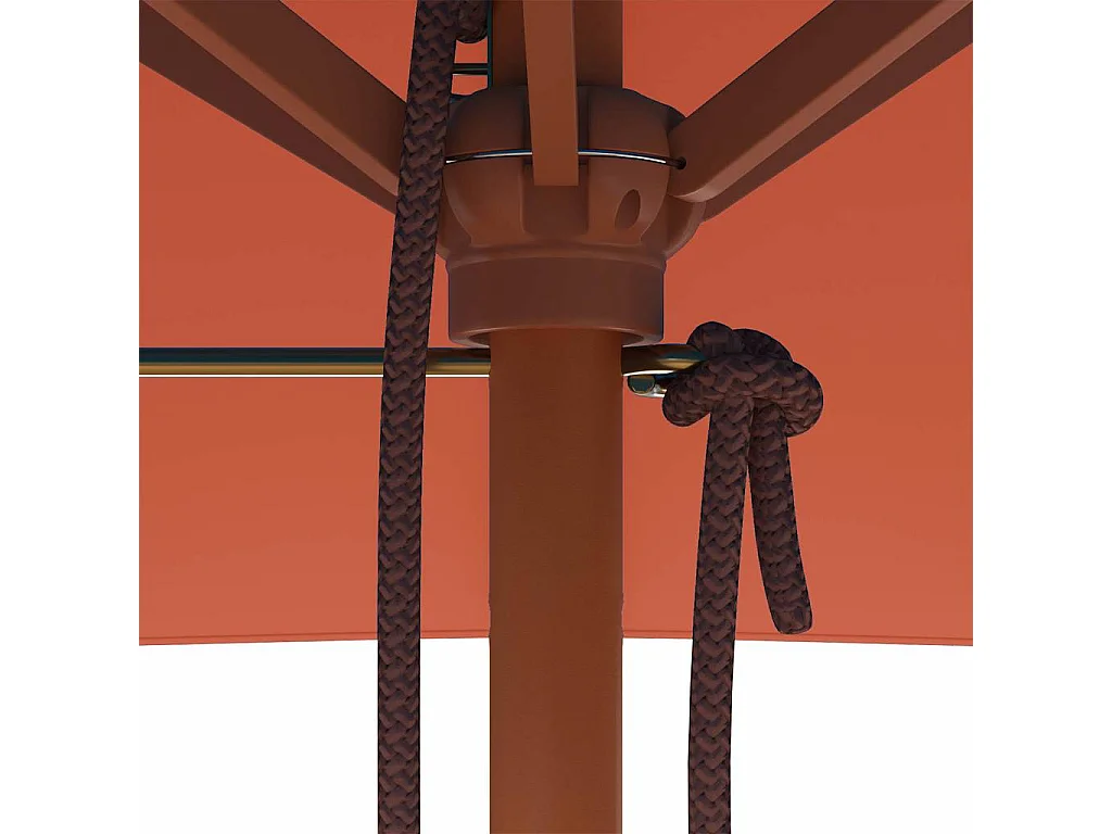 Parasol d'extérieur | Parasol de jardin avec mât en bois 150x200 cm Terre cuite