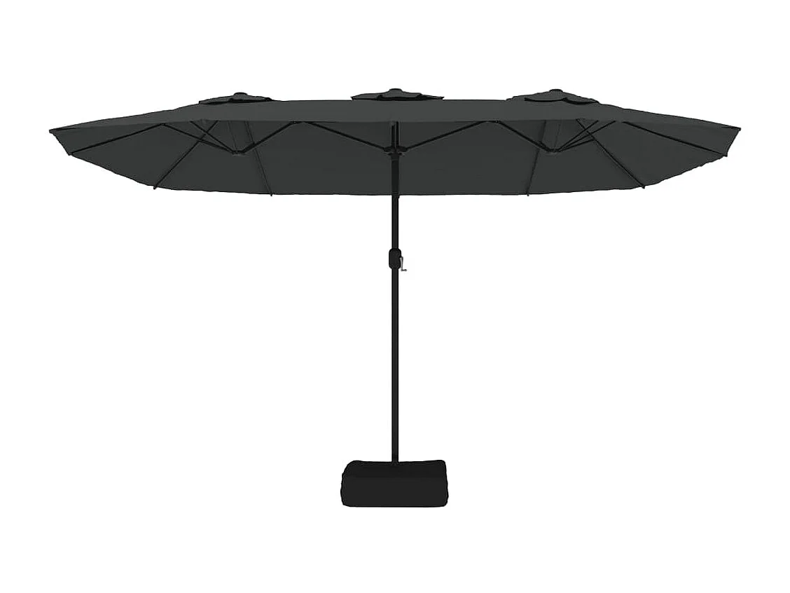 Parasol de jardin à double tête anthracite 449x265 cm