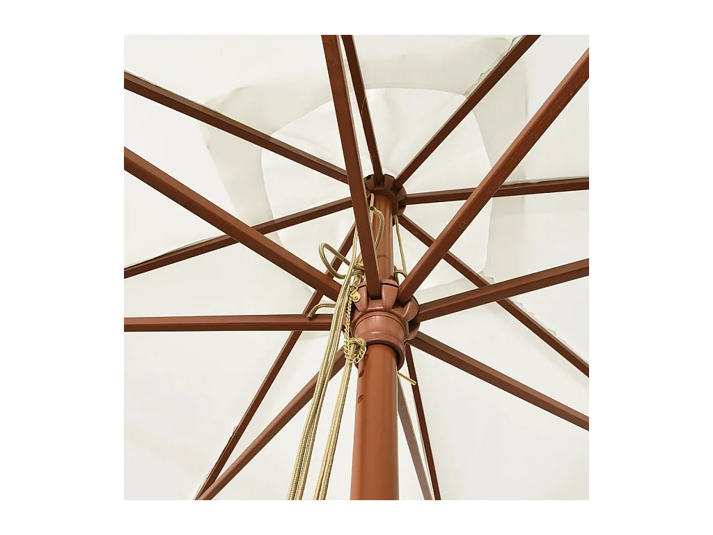 Parasol de jardin-Parasol d'extérieur avec mât en bois sable 300x300x273 cm
