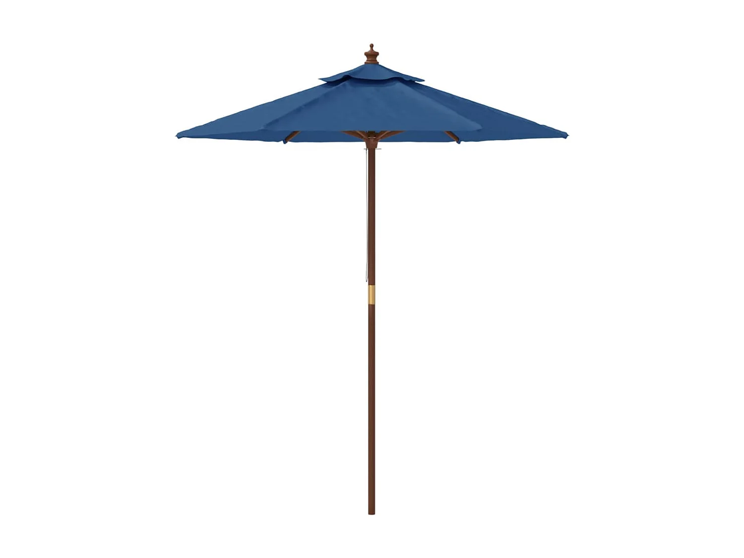 Parasol de jardin-Parasol d'extérieur avec mât en bois bleu azuré 196x231 cm