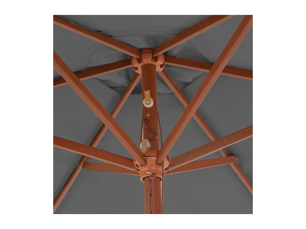 Parasol d'extérieur | Parasol de jardin avec mât en bois 270 cm Anthracite