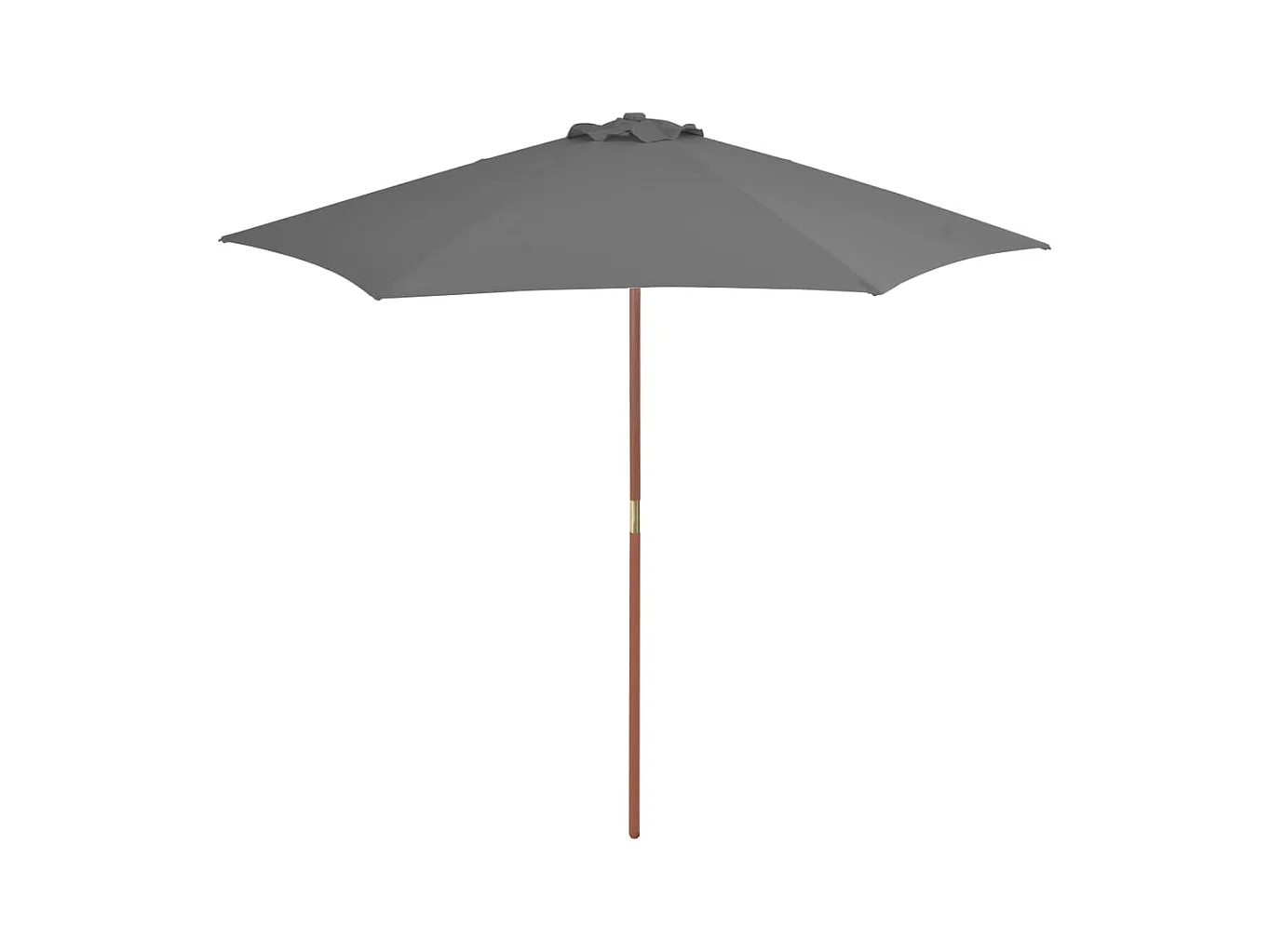 Parasol d'extérieur | Parasol de jardin avec mât en bois 270 cm Anthracite