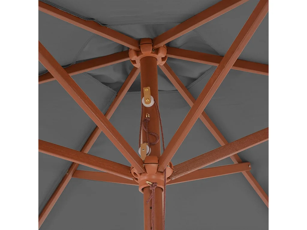 Parasol d'extérieur | Parasol de jardin avec mât en bois 270 cm Anthracite