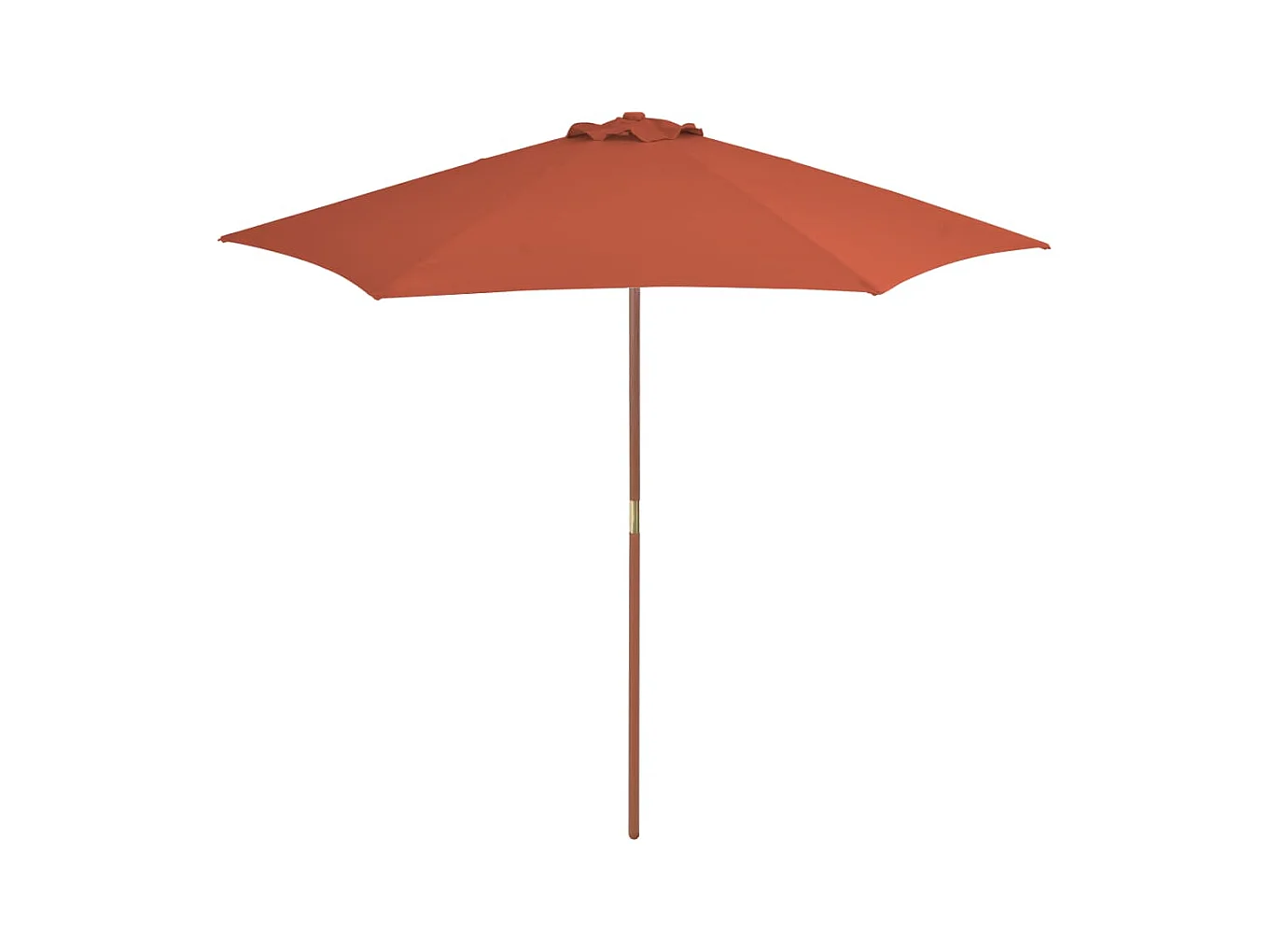 Parasol d'extérieur | Parasol de jardin avec mât en bois 270 cm Terre cuite