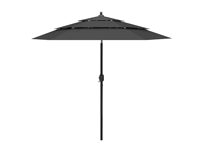 Parasol de jardin-Parasol à 3 niveaux  avec mât en aluminium anthracite