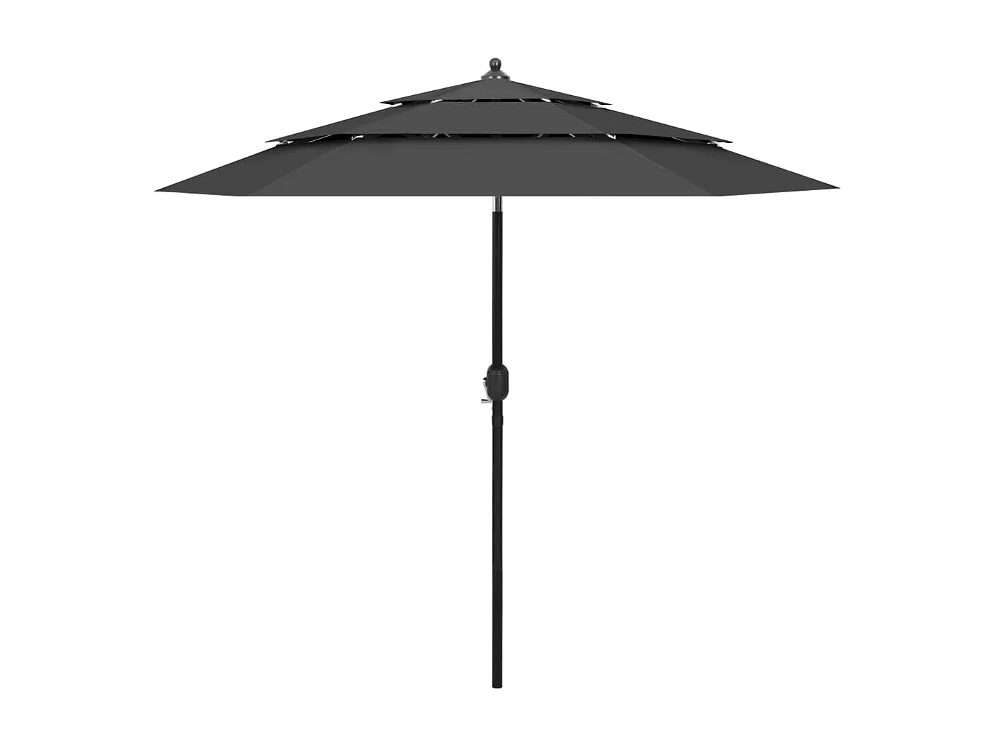 Parasol de jardin-Parasol à 3 niveaux  avec mât en aluminium anthracite