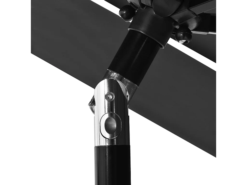 Parasol de jardin-Parasol à 3 niveaux  avec mât en aluminium anthracite