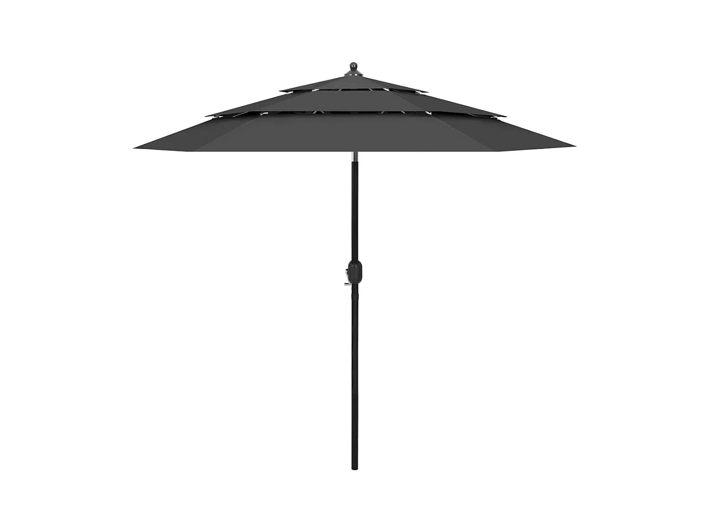 Parasol de jardin-Parasol à 3 niveaux  avec mât en aluminium anthracite