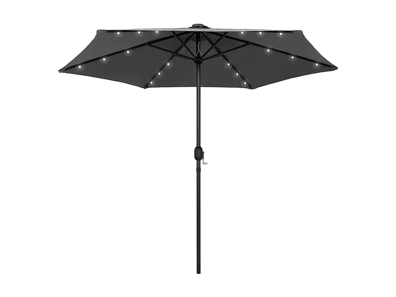 Parasol de jardin-Parasol d'extérieur et lumières LED mât en aluminium anthracite