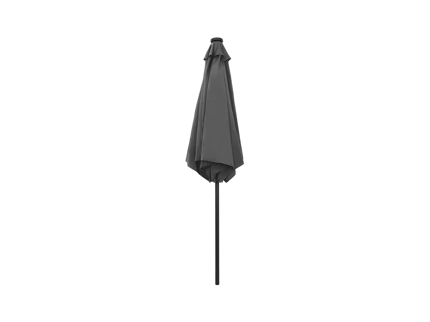 Parasol de jardin-Parasol d'extérieur et lumières LED mât en aluminium anthracite