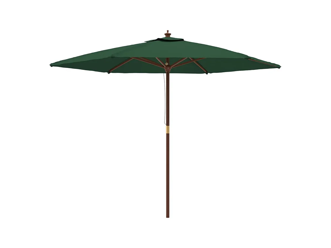 Parasol de jardin-Parasol d'extérieur avec mât en bois vert 299x240 cm