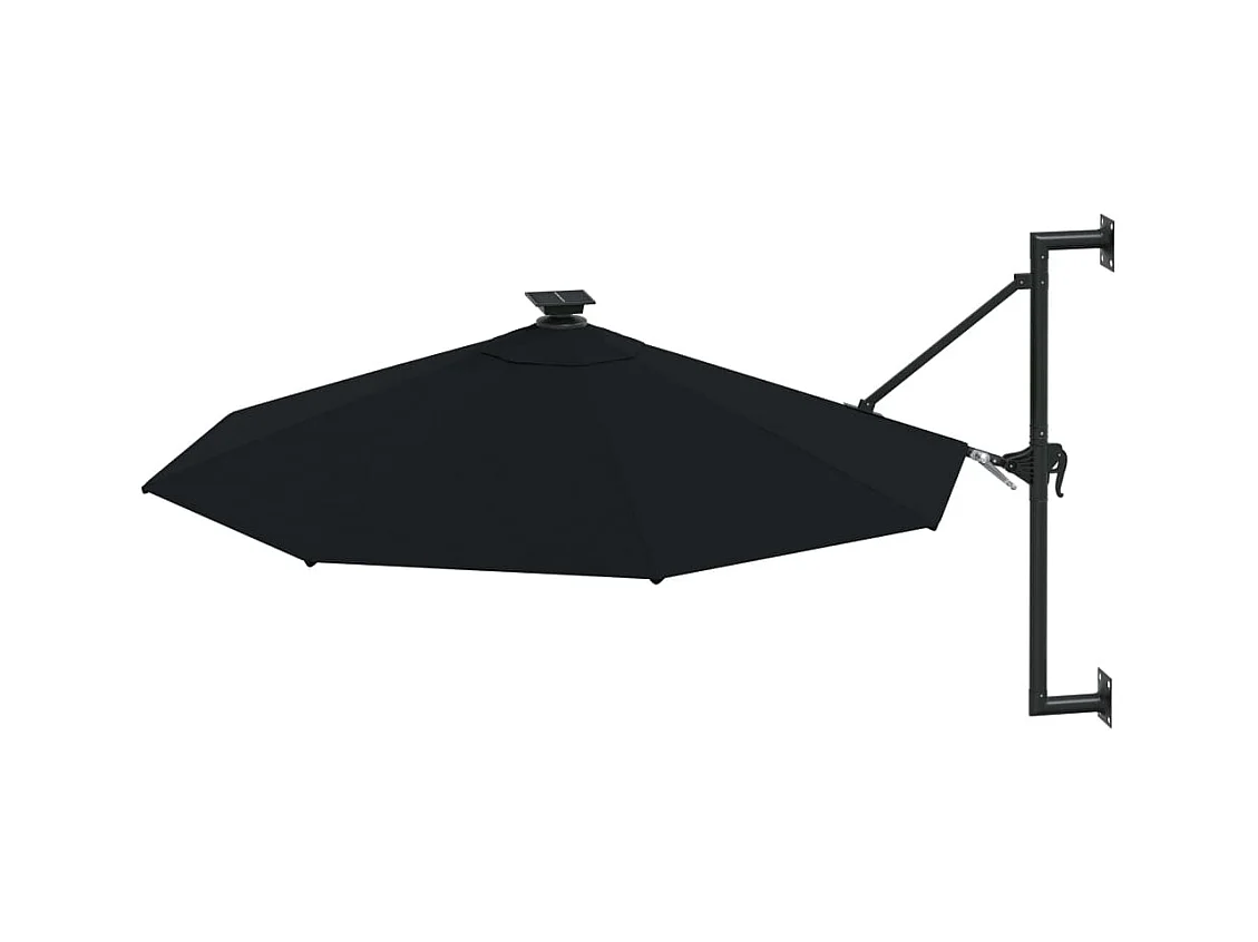 Parasol mural | Parasol flottant de jardin avec LED 300 cm noir