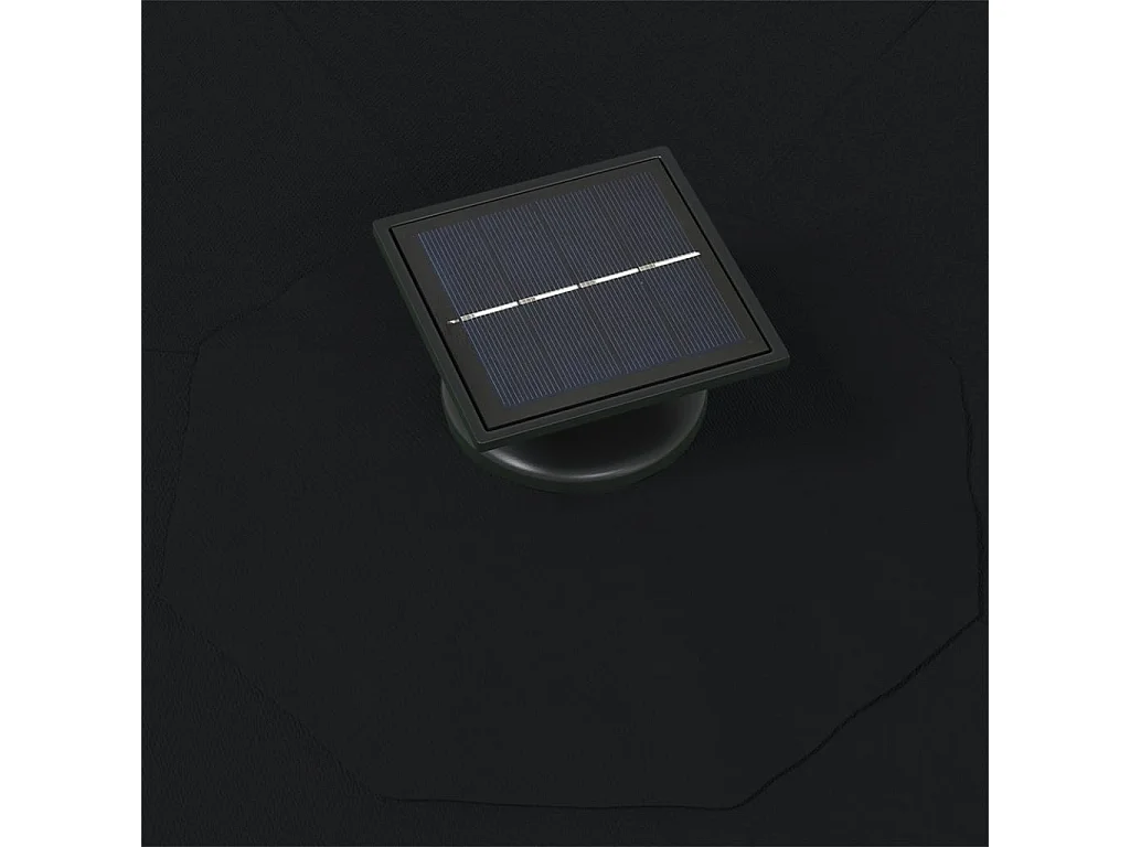 Parasol mural | Parasol flottant de jardin avec LED 300 cm noir