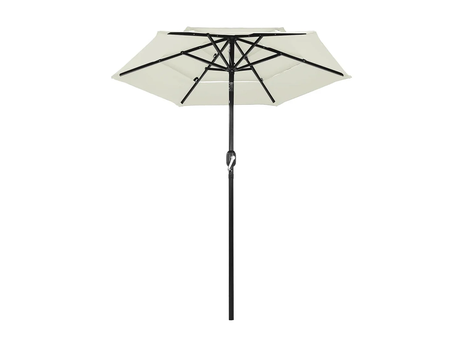 Parasol de jardin-Parasol à 3 niveaux  avec mât en aluminium sable 2 m
