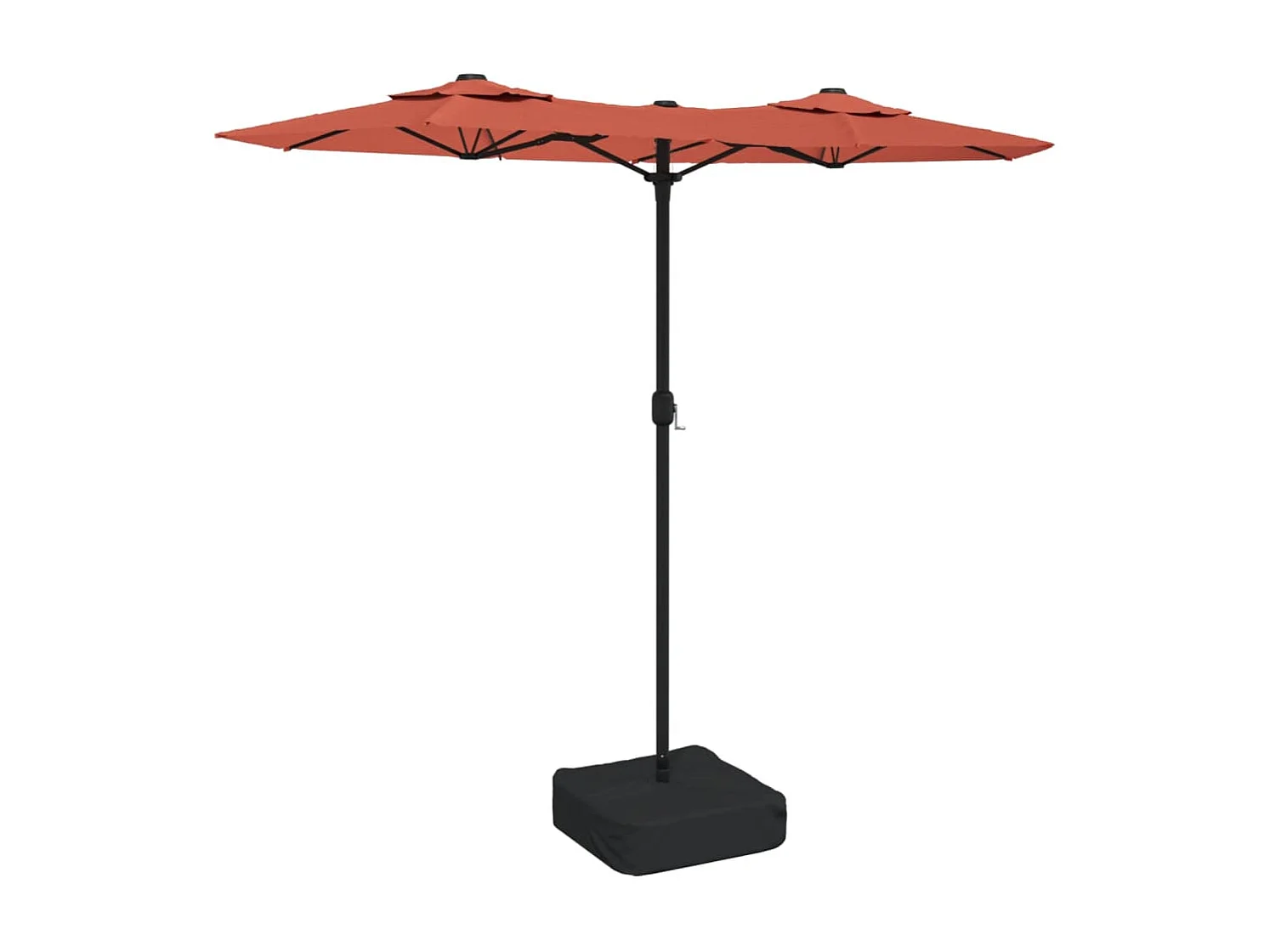 Parasol de jardin-Parasol à double tête avec LED terre cuite 316x145 cm