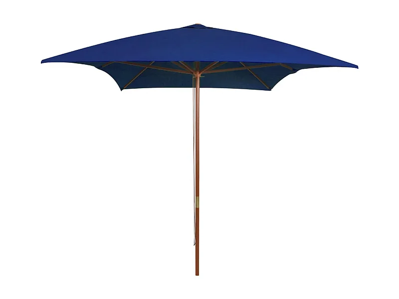 Parasol de jardin-Parasol d'extérieur avec mât en bois bleu 200x300 cm