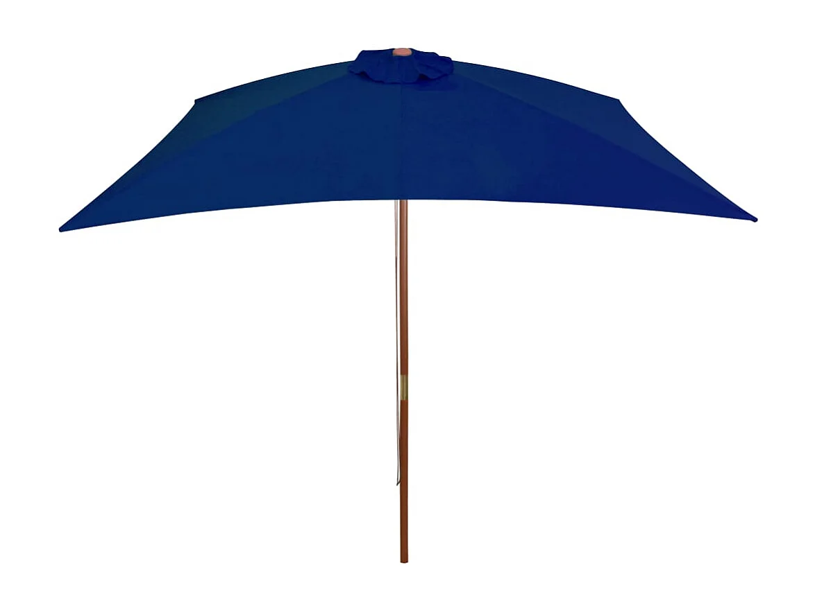 Parasol de jardin-Parasol d'extérieur avec mât en bois bleu 200x300 cm