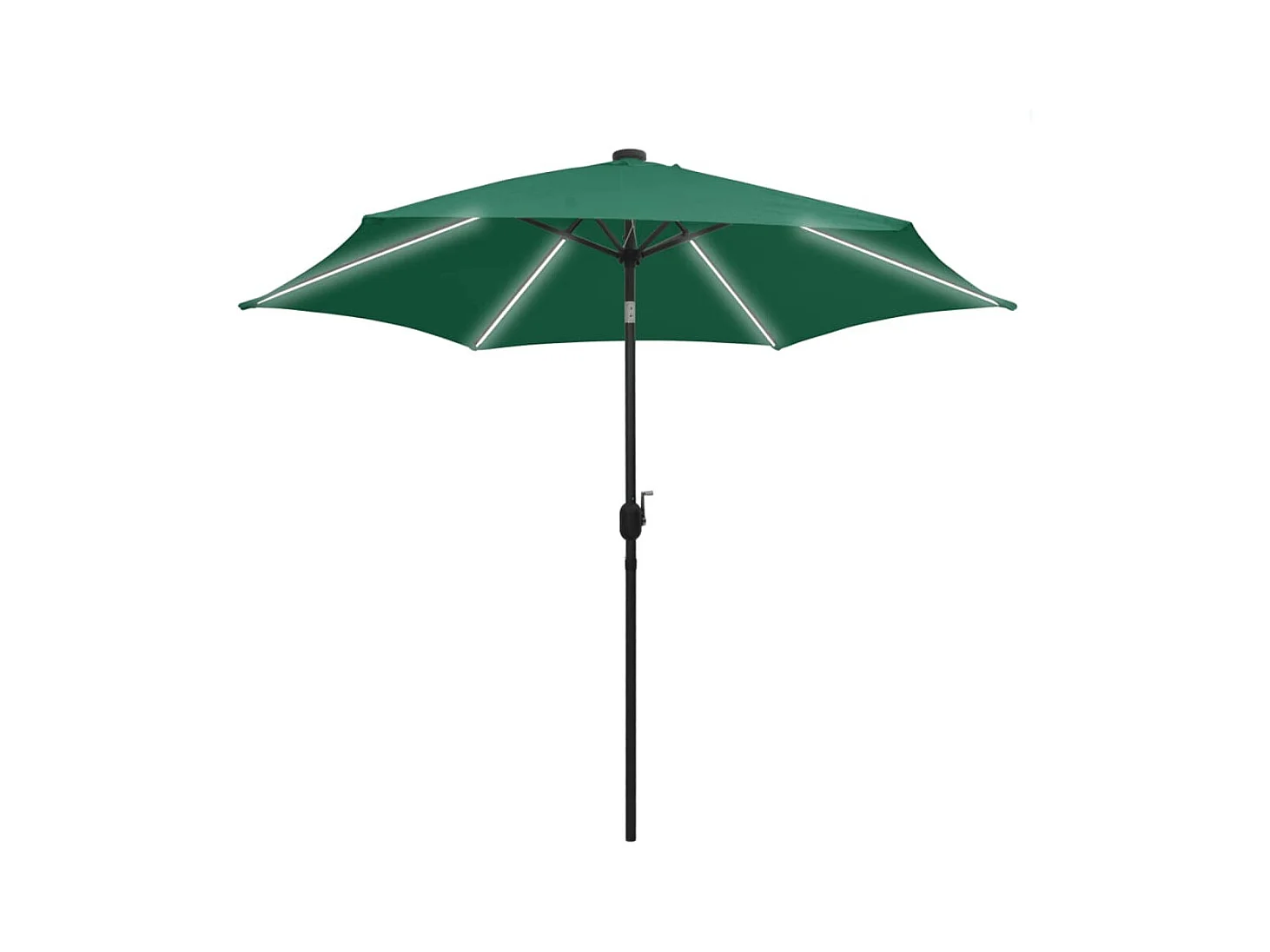 Parasol de jardin-Parasol d'extérieur avec lumières LED et mât en aluminium vert