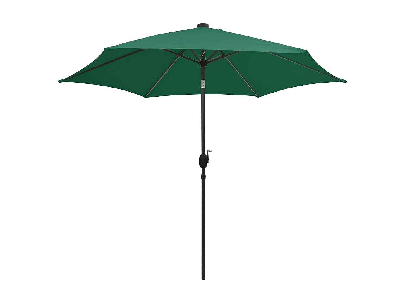 Parasol de jardin-Parasol d'extérieur avec lumières LED et mât en aluminium vert