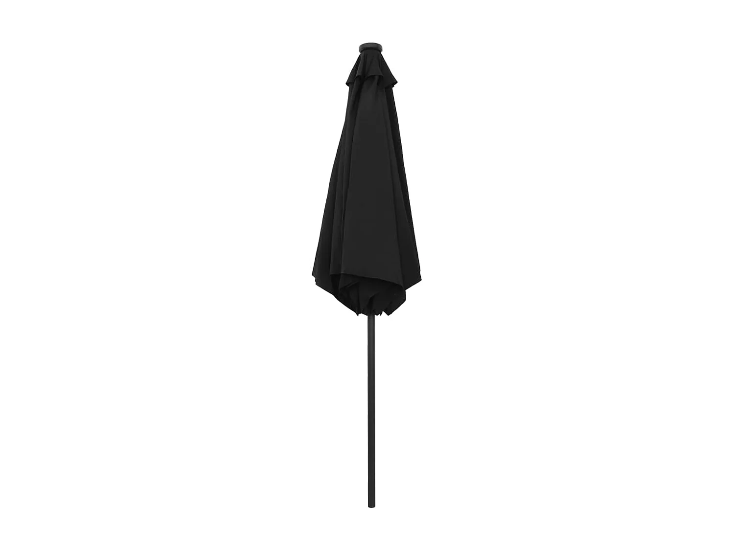 Parasol de jardin-Parasol d'extérieur avec lumières LED et mât en aluminium noir
