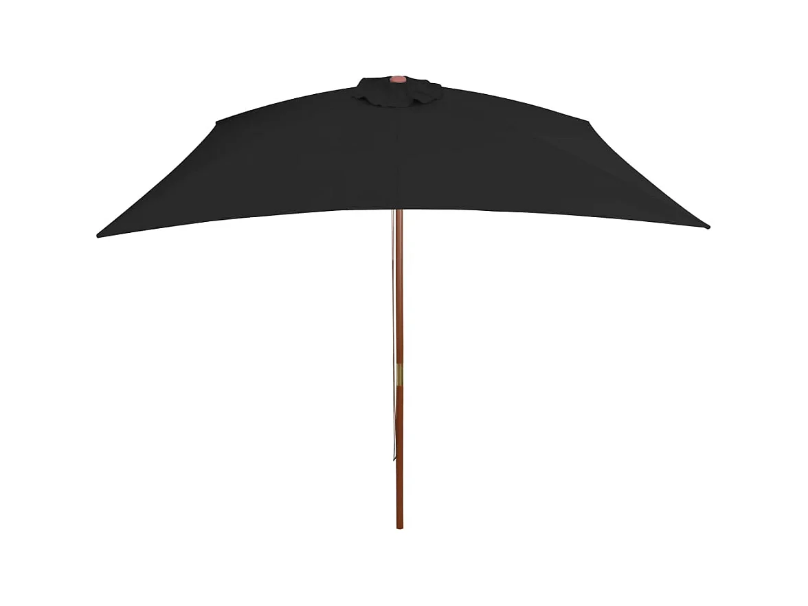 Parasol de jardin-Parasol d'extérieur avec mât en bois noir 200x300 cm