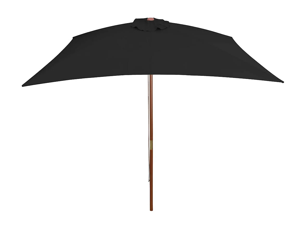 Parasol de jardin-Parasol d'extérieur avec mât en bois noir 200x300 cm