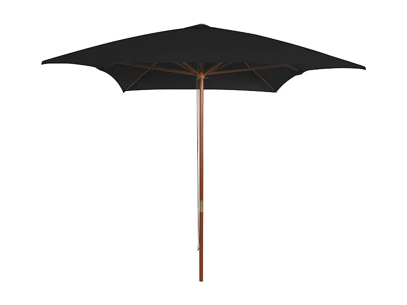 Parasol de jardin-Parasol d'extérieur avec mât en bois noir 200x300 cm