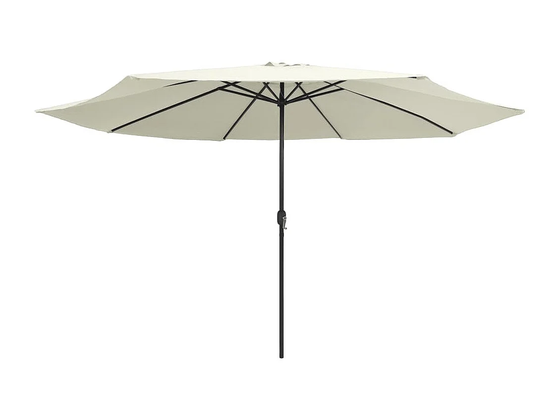 Parasol de jardin-Parasol d'extérieur avec mât en métal 390 cm blanc sable
