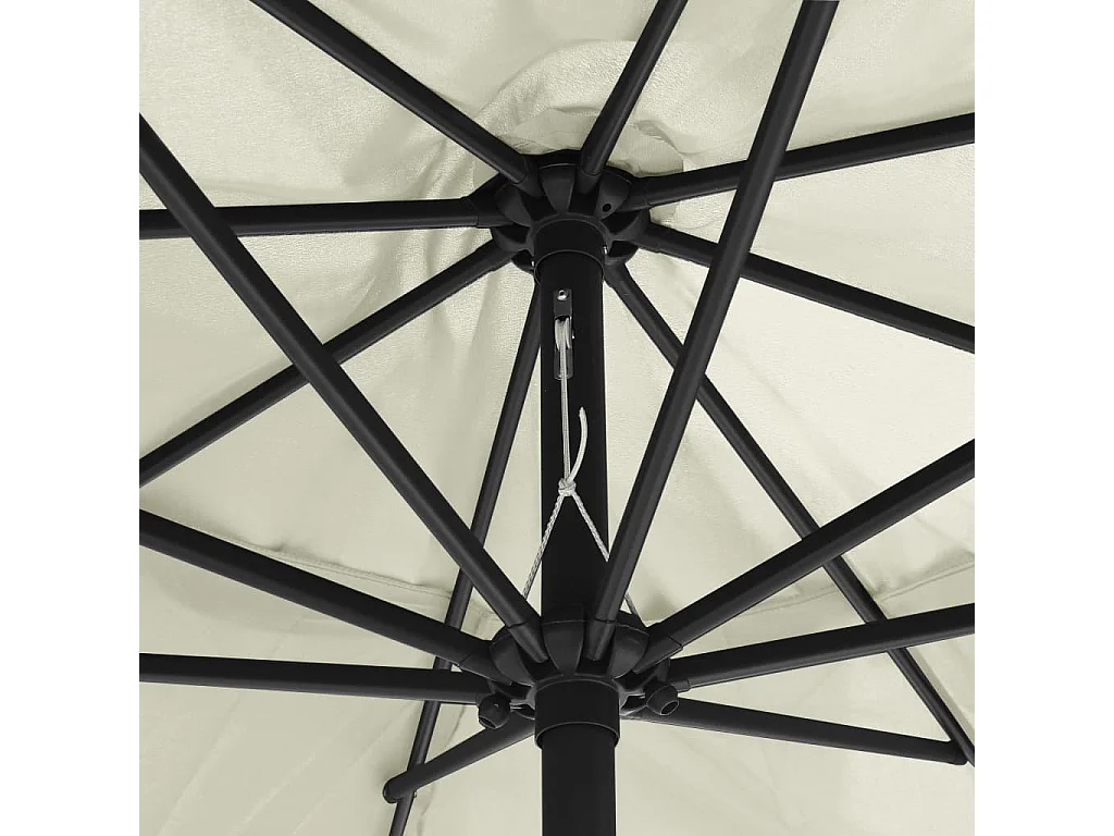 Parasol de jardin-Parasol d'extérieur avec mât en métal 390 cm blanc sable