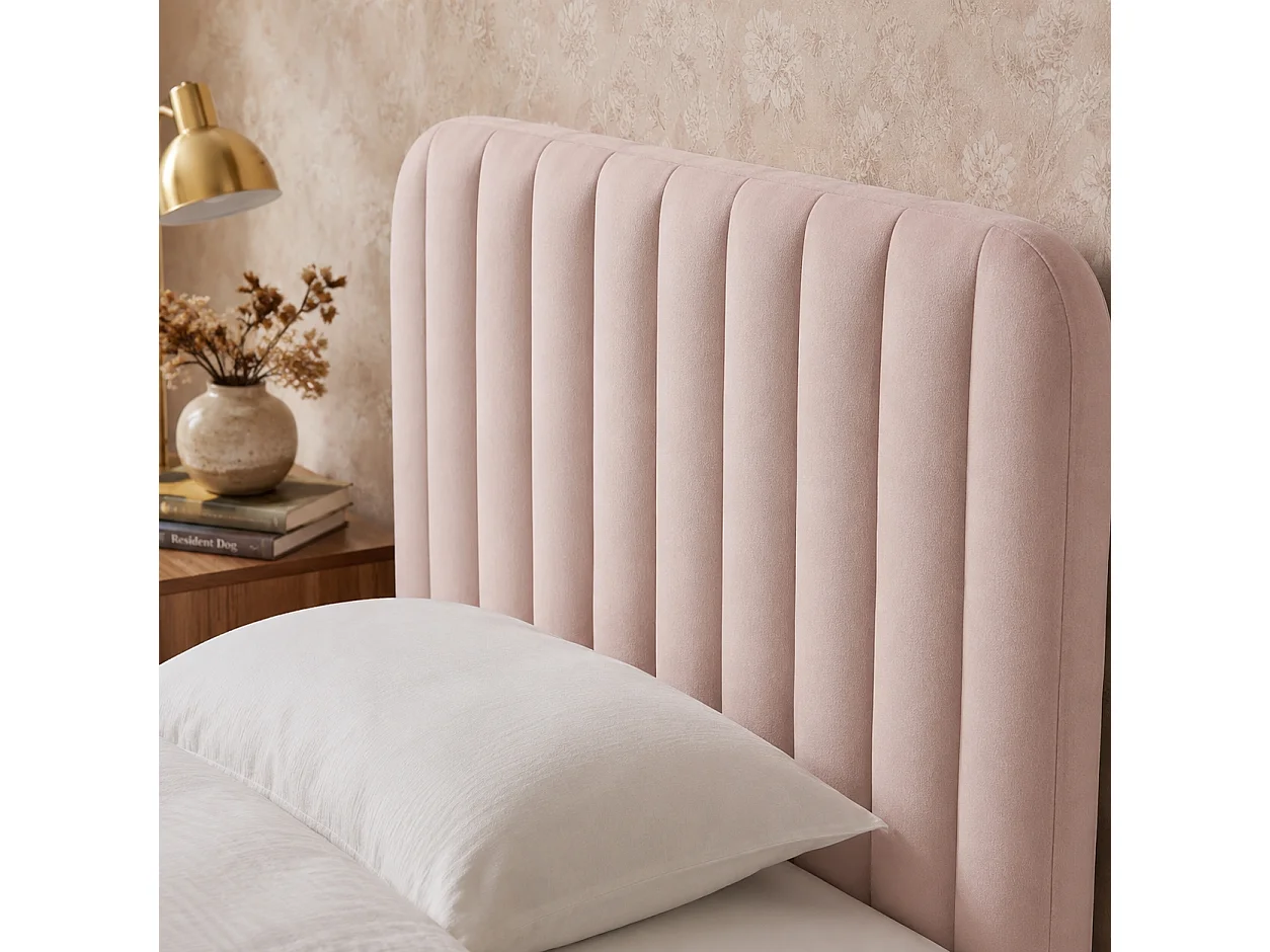 Lit 1 place velours sommier inclus 90x190 cm FAYE