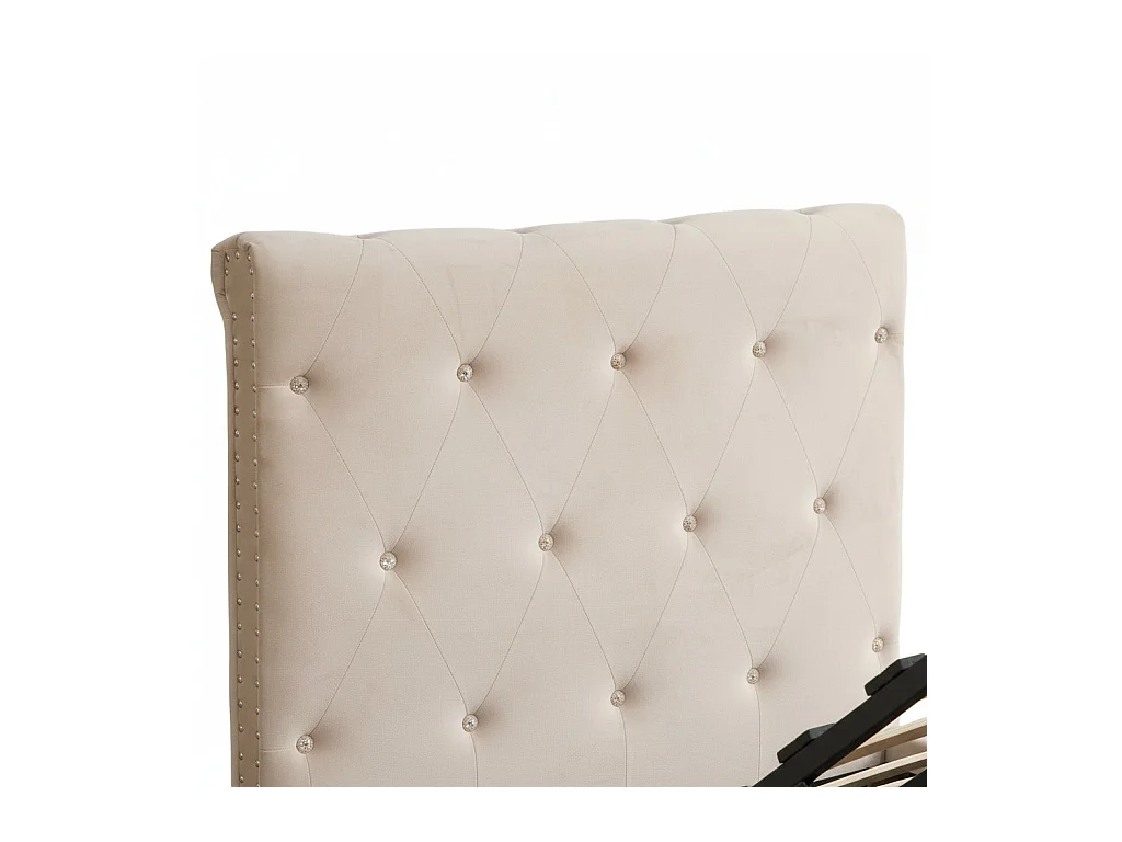 Lit Coffre CORSICA – 90x190 cm – Velours – Avec Rangement