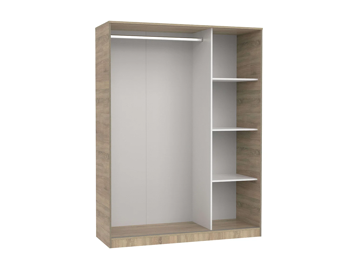 Armario Tibet 3 Puertas Correderas Roble Cambrian/Blanco/Roble 150x200cm