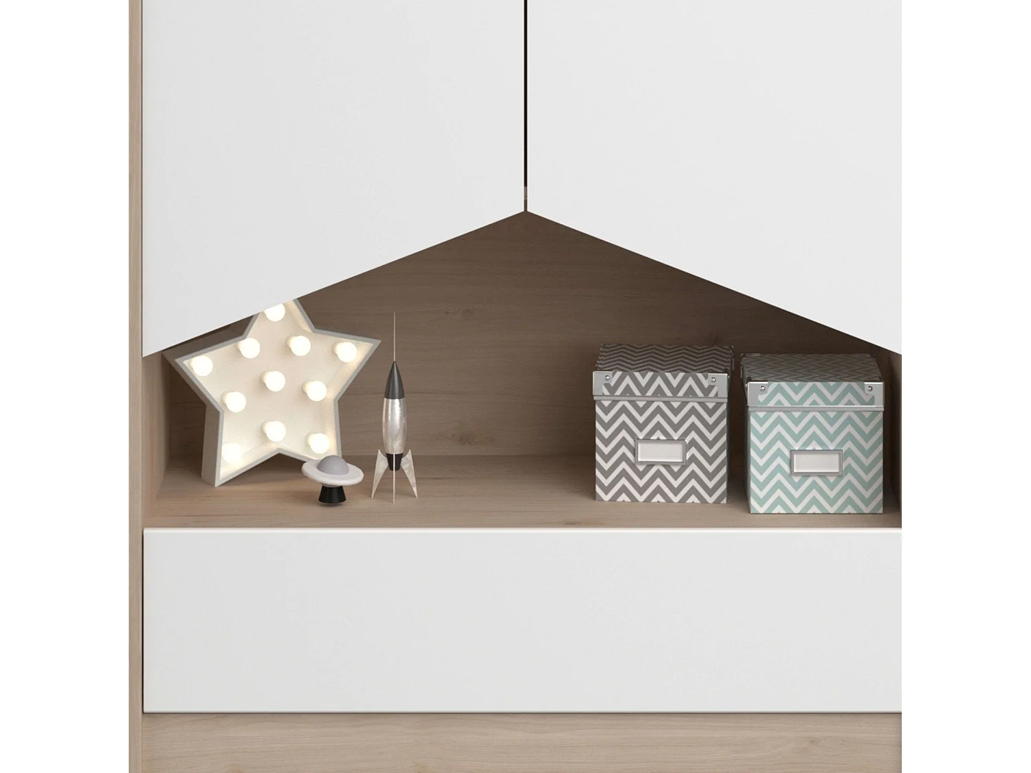 Armario Juvenil Child 2 Puertas y Cajón Roble Jackson Blanco Mate